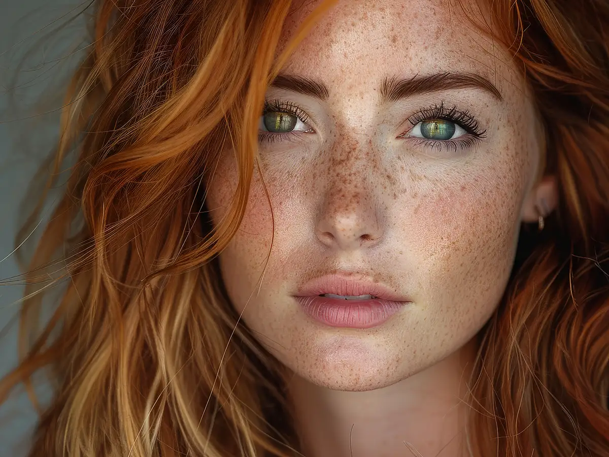 Attractive redhead with freckles Attractive redhead with freckles