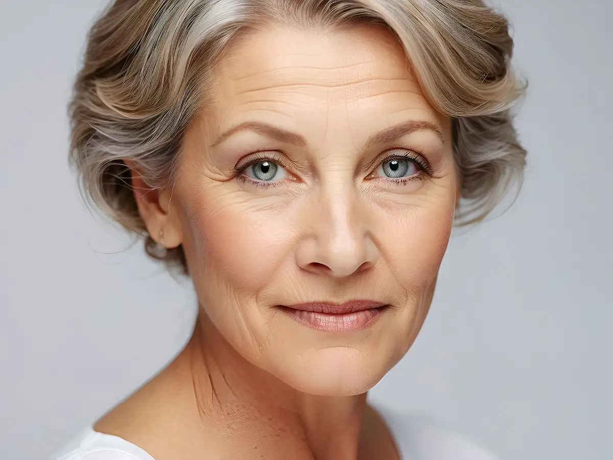 Senior blue eye lady with smooth skin Senior blue eye lady with smooth skin