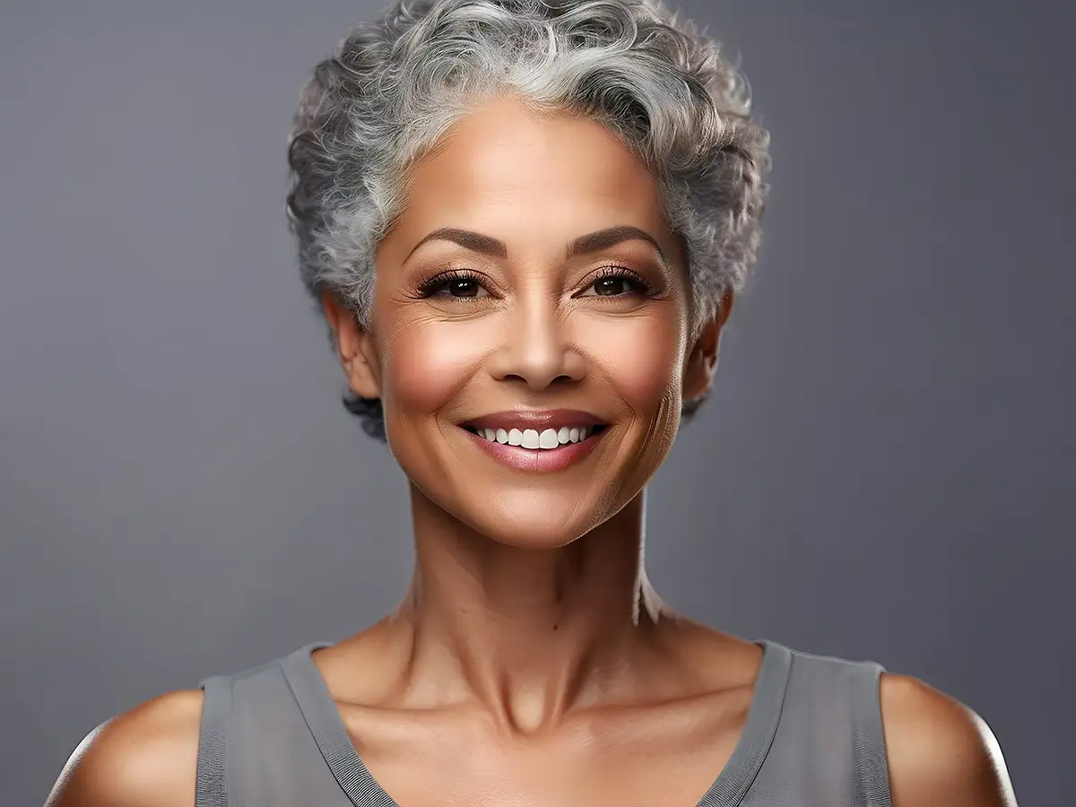 Senior dark skinned lady with smooth skin Senior dark skinned lady with smooth skin